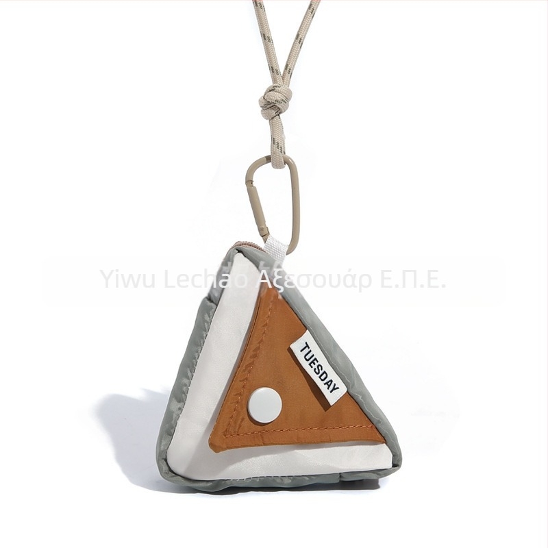 Τρίγωνικό PU πορτοφόλι κερμάτων, Unisex, Γεωμετρικό σχέδιο, Ultra-light, Αποθήκευση κλειδιών