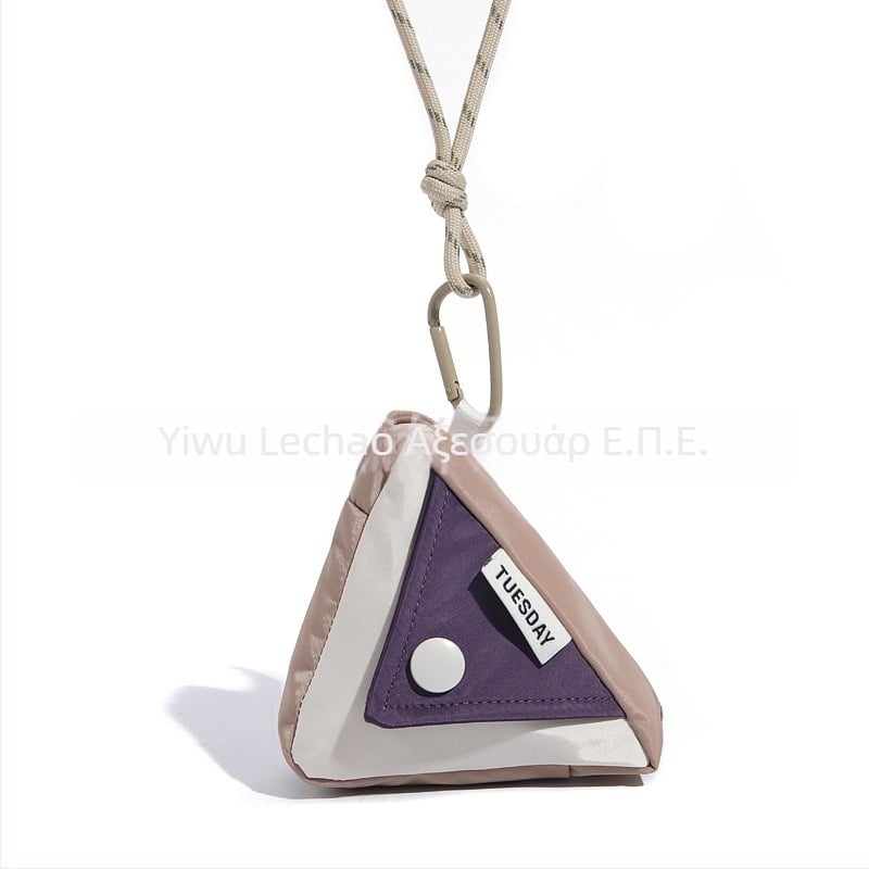 Τρίγωνικό PU πορτοφόλι κερμάτων, Unisex, Γεωμετρικό σχέδιο, Ultra-light, Αποθήκευση κλειδιών