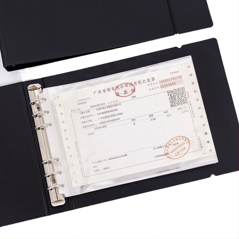 Πλαστικός φάκελος με έναν κλιπ, οριζόντιες θήκες εισαγωγής και διαφανείς θήκες πολλαπλών επιπέδων