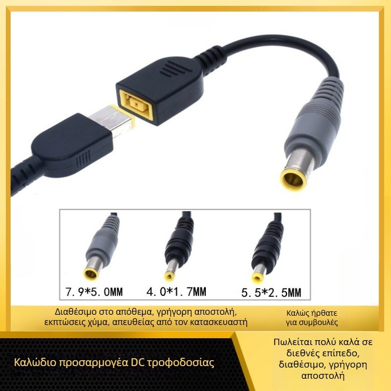 Αντάπτορας Lenovo για καλώδιο ισχύος: 20V DC τετράγωνη θηλυκή υποδοχή σε 7950/5525/4017, μοντέλο 7950 5525 4017, μήκος γραμμής 0,15 m, OEM, γραμμή μετατροπής ισχύος