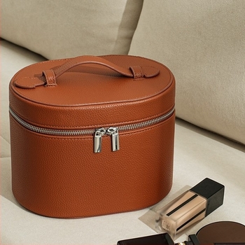 Τσαντάκι καλλυντικών PU με αποσπώμενο φορητό σχεδιασμό, μεγάλη χωρητικότητα, επένδυση πολυεστερ, κλείσιμο φερμουάρ