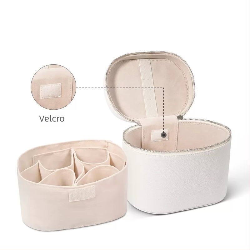 Τσαντάκι καλλυντικών PU με αποσπώμενο φορητό σχεδιασμό, μεγάλη χωρητικότητα, επένδυση πολυεστερ, κλείσιμο φερμουάρ
