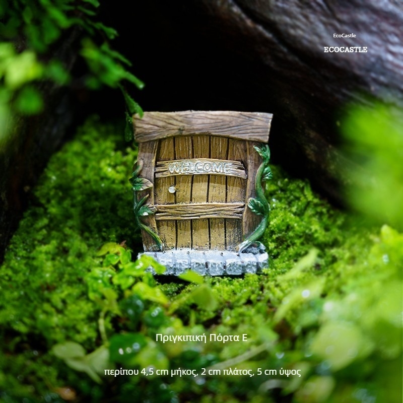 Σετ ρητίνης για μικροτοπία με βρύα – Πόρτα ξωτικού σε άδειο πόλη, DIY, διακόσμηση