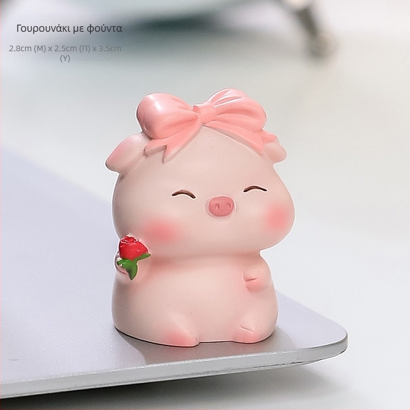 Φιγούρα από ρητίνη με γουρούνι για κεντρική κονσόλα αυτοκινήτου και γραφείο, μικρο-τοπίο, διακόσμηση ζώων με κινούμενο σχέδιο • Μάρκα: Wisdom Forest • Υλικό: Ρητίνη • Στυλ: Κινούμενο σχέδιο • Κατηγορία: Ζώα