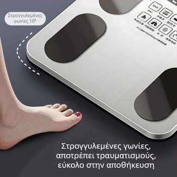 Έξυπνη ζυγαριά λίπους σώματος με υψηλή ακρίβεια, επαναφορτιζόμενη, για οικιακή χρήση, ψηφιακή ζυγαριά μέτρησης βάρους, λίπους και υγρασίας