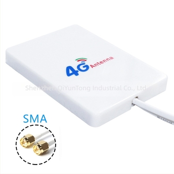 Αντένα 4G/5G LTE με διπλή διεπαφή (SMA & TS9), συμπαγές επίπεδο πάνελ, 2 m καλώδιο διπλής γραμμής, VSWR ≤ 1.5