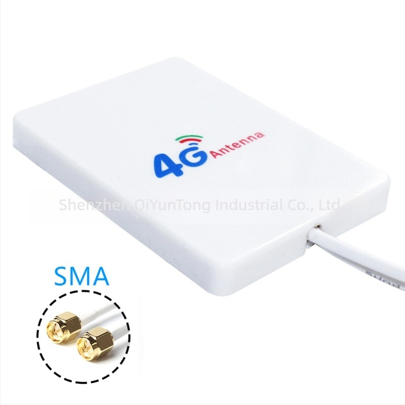 Αντένα 4G/5G LTE με διπλή διεπαφή (SMA & TS9), συμπαγές επίπεδο πάνελ, 2 m καλώδιο διπλής γραμμής, VSWR ≤ 1.5