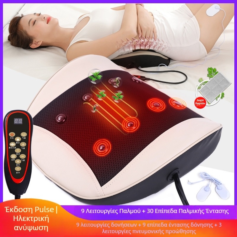 Μασάζ πλάτης, αυχένα και μέσης με μαξιλάρι οσφυϊκής περιοχής, 2 κεφαλές μασάζ, 3 ρυθμίσεις, χρονόμετρο, τροφοδοσία με πρίζα, Aiyoukang