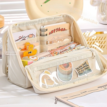 Θήκη μολυβιών για μαθητές, μεγάλη χωρητικότητα, υφαντό υλικό, unisex, κορεατικού στιλ; Μάρκα: Writing Pavilion; Συσκευασία: βασική.