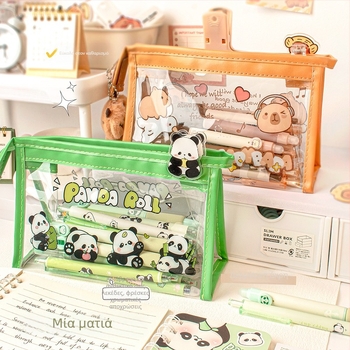 Τριγωνικό νεσεσέρ για μολύβια, αδιάβροχο και διαφανές από PVC, MOKA, κορεατικού στυλ