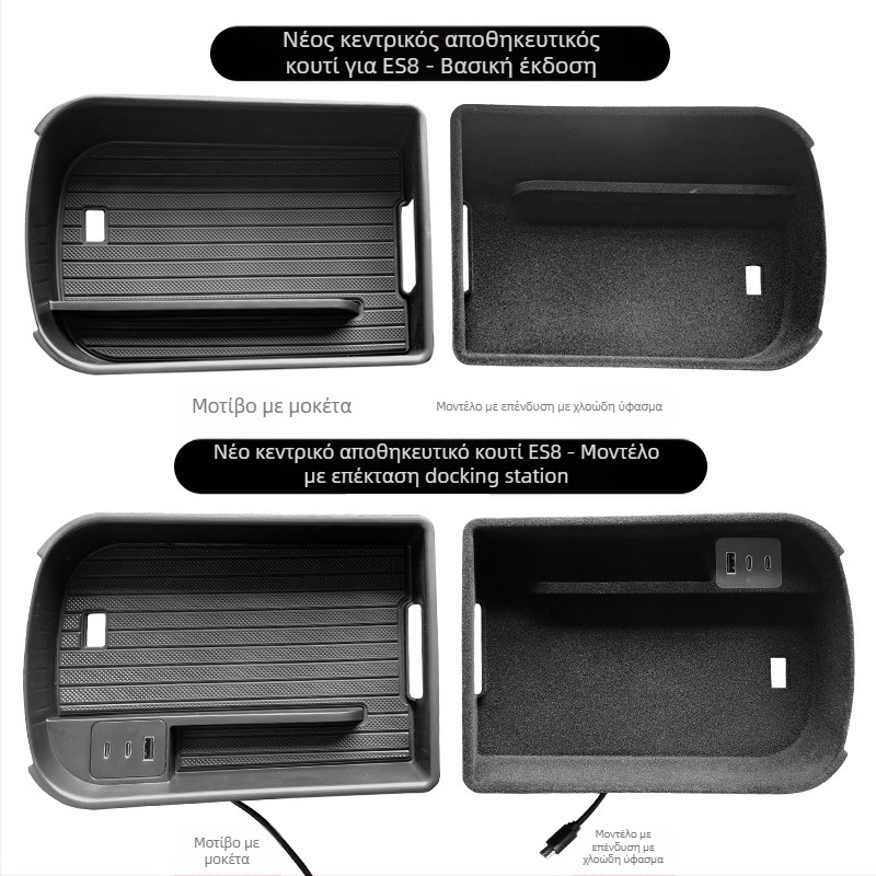 Nio ES8 Κεντρική Θήκη Αποθήκευσης Κονσόλας με Pad Docking Station (2018–2024)