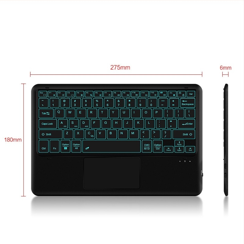 Bluetooth πληκτρολόγιο για 12-ιντσών tablet, αθόρυβο και φορητό, με φωτιζόμενα κουμπιά αφής, συμβατό με Apple και Huawei