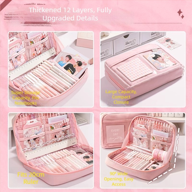 Θήκη μολυβιών, καμβάς, Κορεάτικο στυλ, Feng Qin, κωδ. D031, unisex