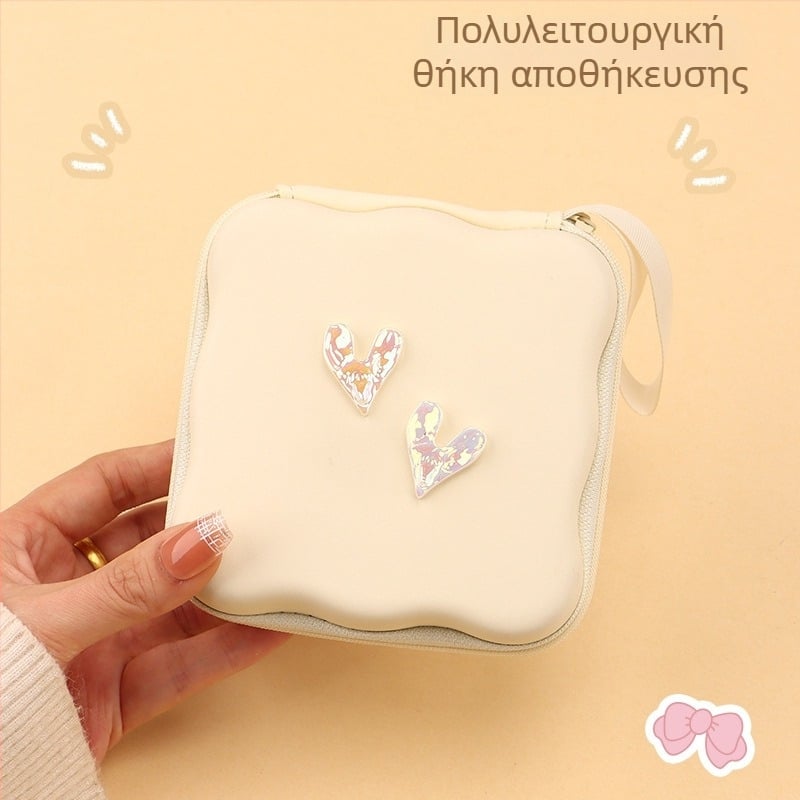 Τετράγωνη PU τσάντα αποθήκευσης ταξιδιού — πολυχρηστική, με φερμουάρ; κατάλληλη για καλώδια, φορτιστές, ακουστικά, μονάδες USB· για ταξίδια, αποθήκευση καλλυντικών και επιτραπέζια αποθήκευση.