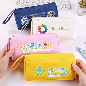 Θήκη μολυβίων με μεγάλο χώρο, ανθεκτική στις λεκέδες, εκτύπωση λογοτύπου, από ύφασμα Oxford, σχολικά είδη για μαθητές