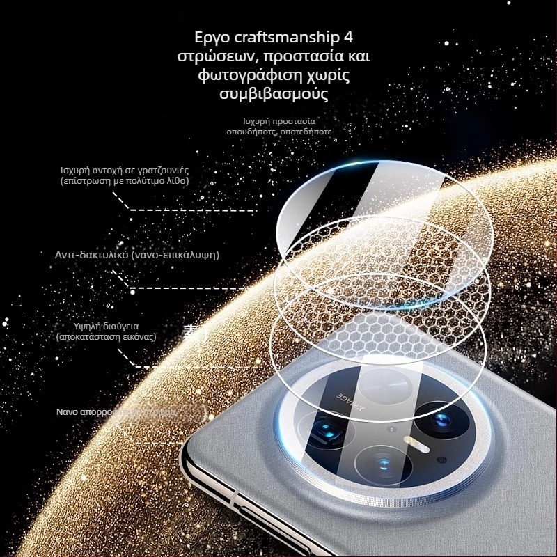 Huawei Mate 70 Pro Προστατευτικό φακού κάμερας - Tempered Glass, Φιλμ φακού, Αντι-αποτυπώματα, Ολική κάλυψη