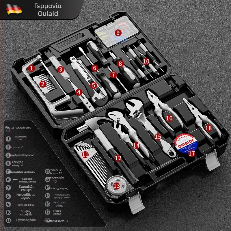 Σετ εργαλείων σε θήκη – Οικιακό πολυλειτουργικό κιτ επισκευής, εργαλεία αποσυναρμολόγησης, 81–100 τεμάχια