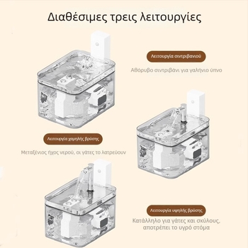 Δοχείο πόσης για γάτες με βάση ελέγχου θερμοκρασίας, χωρίς καλώδια, ασύρματος αισθητήρας, έξυπνο ποτιστικό φοντάν με αυτόματη κυκλοφορία που διατηρεί το στόμα στεγνό.
