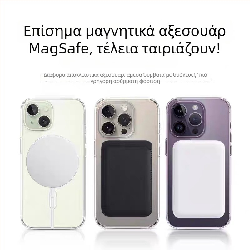 Θήκη iPhone 12–17 Pro/Max με μαγνητικό κράτηση, προστασία από πτώσεις, PC έγχυσης