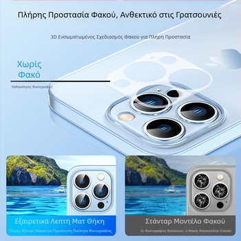 Θήκη από ματ PC για iPhone 13/14/15/16 Pro Max – υπερλεπτή, πλήρους κάλυψης, προστασία από πτώσεις