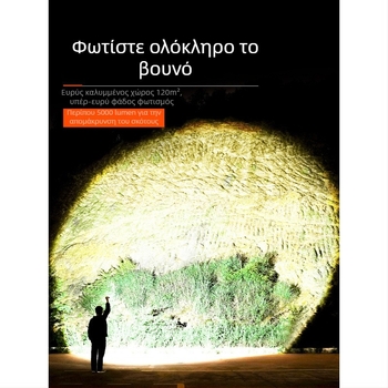 Φακός κεφαλής εξωτερικού χώρου με LED Kfan, περίβλημα από κράμα αλουμινίου, 350 lm και πάνω, βάρος 178 g