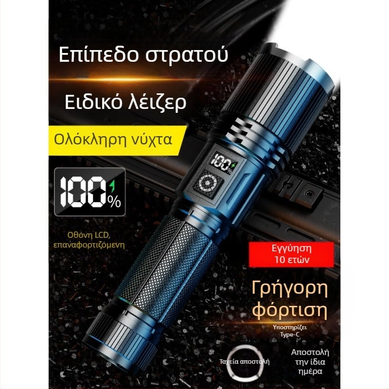 Φακός κεφαλής εξωτερικού χώρου με LED Kfan, περίβλημα από κράμα αλουμινίου, 350 lm και πάνω, βάρος 178 g