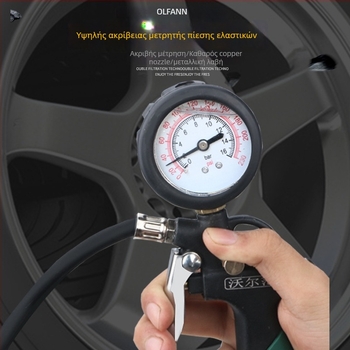 Volvan Όργανο Μέτρησης Πίεσης Ελαστικών και Εργαλείο Φούσκωσης – Μανόμετρο εμποτισμένο με λάδι, Εύρος 0-60 psi, Ακρίβεια 0,005, Σώμα από καθαρό χαλκό