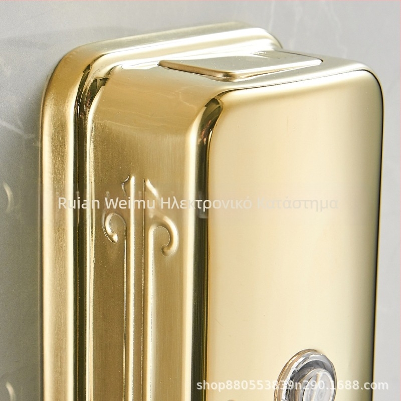 Διανομέας σαπουνιού τοίχου, 304 ανοξείδωτος χάλυβας, ριγέ σχέδιο, μηχανισμός πίεσης με το χέρι, στυλ light luxury