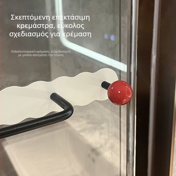 Konis Ράγα Πετσέτας Μπάνιου Τοίχου από Ατσάλι Άνθρακα, Βαμμένη Επιφάνεια, Μονοεπίπεδη, Στυλ Light Luxury