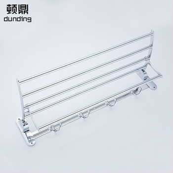 Dun Ding ανοξείδωτο αναδιπλούμενο ράφι πετσετών, διπλού επιπέδου, 50 kg φόρτος, ηλεκτροπλατιωμένη επιφάνεια, μπάνιο
