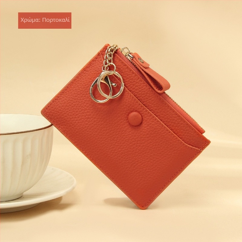 Καρτοθήκη από γνήσιο δέρμα, Μεγάλης χωρητικότητας για κάρτες, 1-πτυχή πορτοφόλι, Εσωτερικό πολυεστερικό ύφασμα, Στερεό μοτίβο