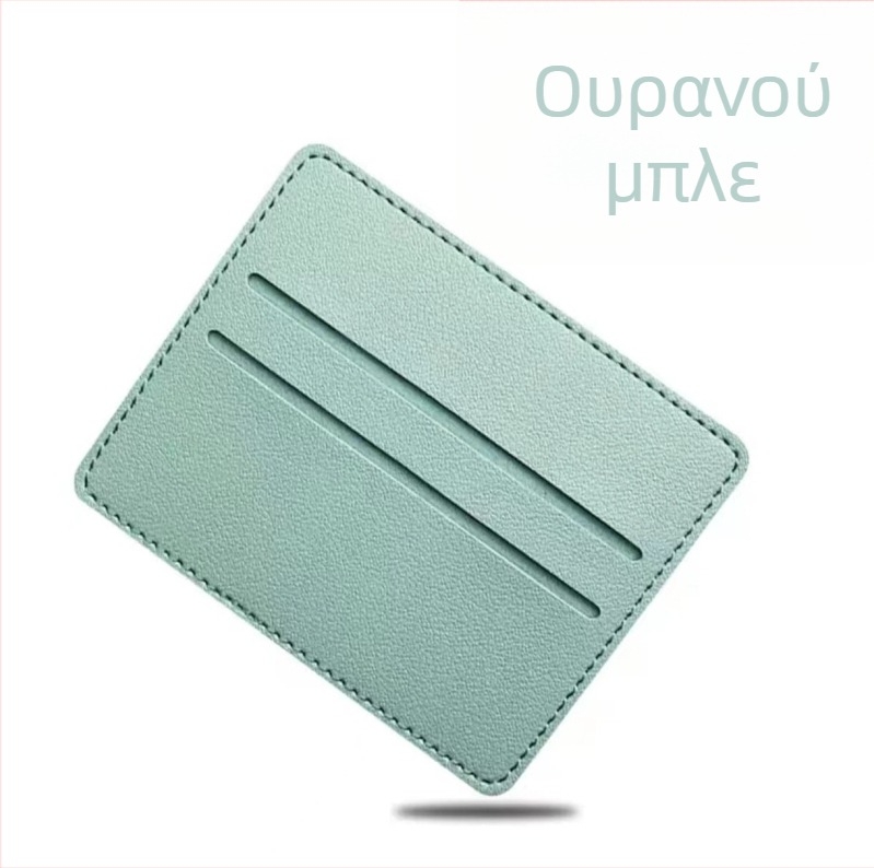 Θήκη καρτών από PU δέρμα, μονόχρωμο σχέδιο, υπερλεπτή, με μεγάλη χωρητικότητα, 1 πτύχωση, στυλ επιχειρηματικής μετακίνησης