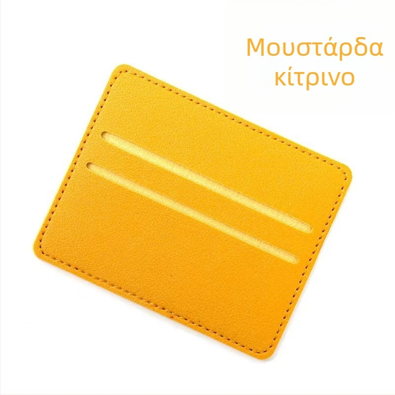 Θήκη καρτών από PU δέρμα, μονόχρωμο σχέδιο, υπερλεπτή, με μεγάλη χωρητικότητα, 1 πτύχωση, στυλ επιχειρηματικής μετακίνησης