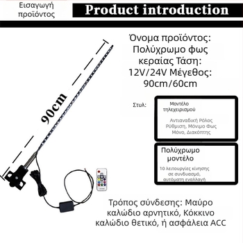 LED κεραία αυτοκινήτου για οχήματα εκτός δρόμου — 12–24 V, 0,5 A, διάρκεια ζωής 10000 h, εγκατάσταση Card Edge