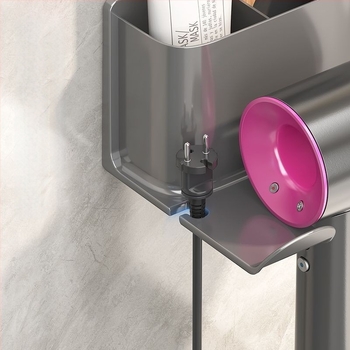 Ράφι τοίχου για στεγνωτήρα μαλλιών, πλαστικό, μινιμαλιστικό στυλ, χωρίς διάτρηση (1 ράφι, μπάνιο)