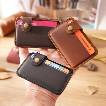 Θήκη καρτών με κλιπ χαρτονομισμάτων από δέρμα πρώτης στρώσης – ελαφριά, με επεκτάσιμο χώρο, κατάλληλη για άνδρες и γυναίκες