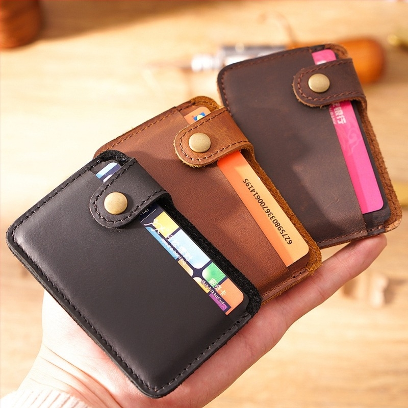 Θήκη καρτών με κλιπ χαρτονομισμάτων από δέρμα πρώτης στρώσης – ελαφριά, με επεκτάσιμο χώρο, κατάλληλη για άνδρες и γυναίκες