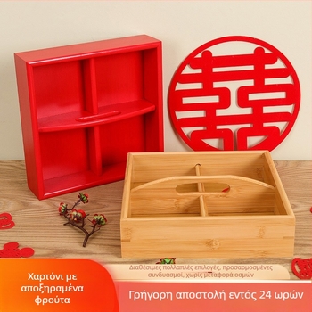 Πιάτο αποξηραμένων φρούτων από μπαμπού και ξύλο, σχέδιο τετράγωνου πλέγματος, κινεζικό στυλ, μάρκα Duomei Wood Industry, καλοκαίρι 2021