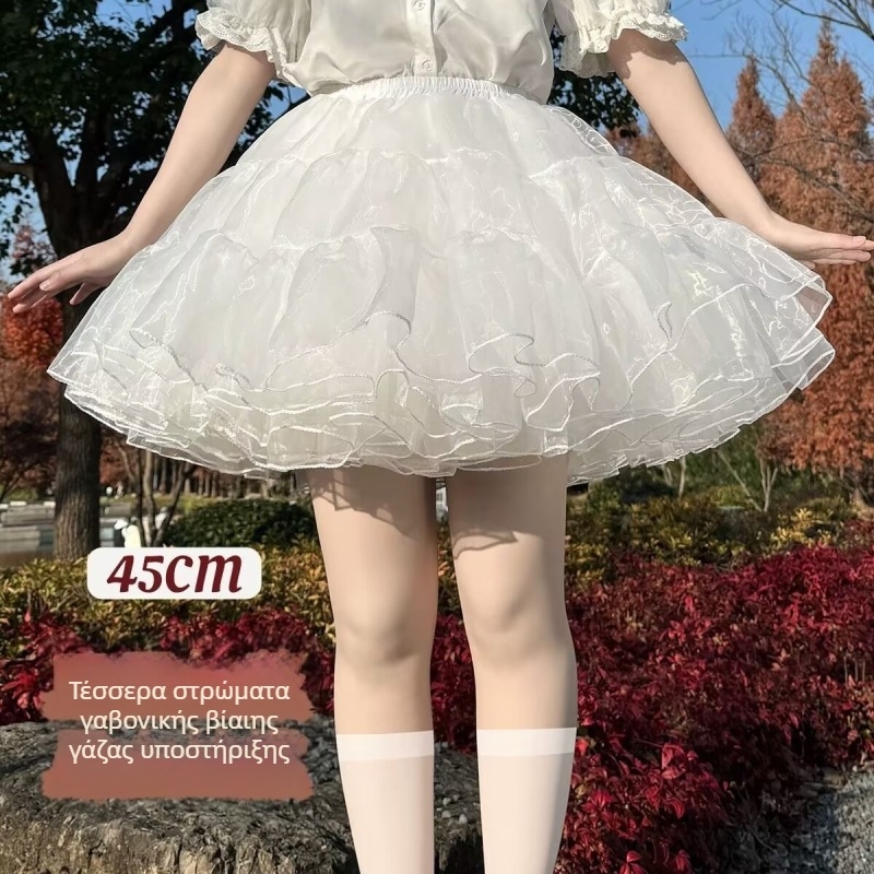 Lolita φούστα με boneless bustle, φουσκωτό σχέδιο πετάγματος, άνοιξη 2025