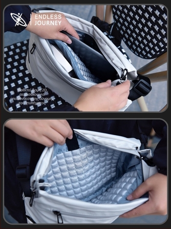 Ανδρική τσάντα crossbody με μαγνητικό κούμπωμα, αδιάβροχη κατασκευή από Oxford ύφασμα, γεωμετρικό σχέδιο, πολυλειτουργική για καθημερινή χρήση, με επεκτεινόμενη χωρητικότητα