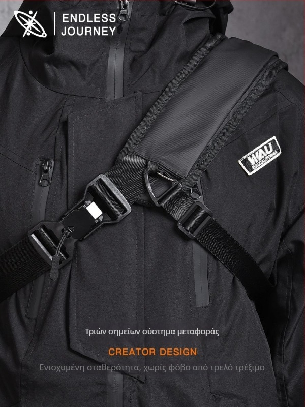 Ανδρική τσάντα crossbody με μαγνητικό κούμπωμα, αδιάβροχη κατασκευή από Oxford ύφασμα, γεωμετρικό σχέδιο, πολυλειτουργική για καθημερινή χρήση, με επεκτεινόμενη χωρητικότητα