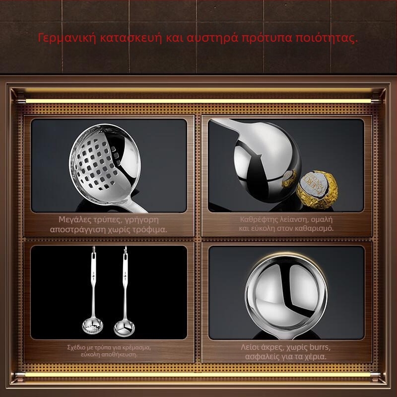 Κουτάλι σούπας από ανοξείδωτο χάλυβα 316, τροφίμων ποιότητας, αντι-καψίματος, μακριά λαβή