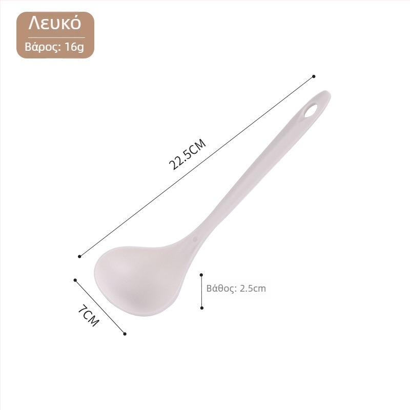 Πλαστικό κουτάλι σούπας με μακριά λαβή και πυκνωμένη κατασκευή — PP, για ενήλικες, μοντέρνο μινιμαλιστικό στυλ, δυνατότητα εκτύπωσης λογότυπου, προσαρμογή διαθέσιμη