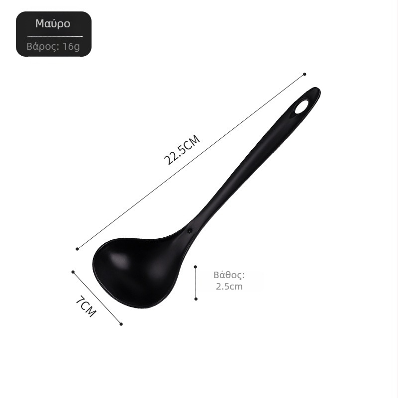 Πλαστικό κουτάλι σούπας με μακριά λαβή και πυκνωμένη κατασκευή — PP, για ενήλικες, μοντέρνο μινιμαλιστικό στυλ, δυνατότητα εκτύπωσης λογότυπου, προσαρμογή διαθέσιμη