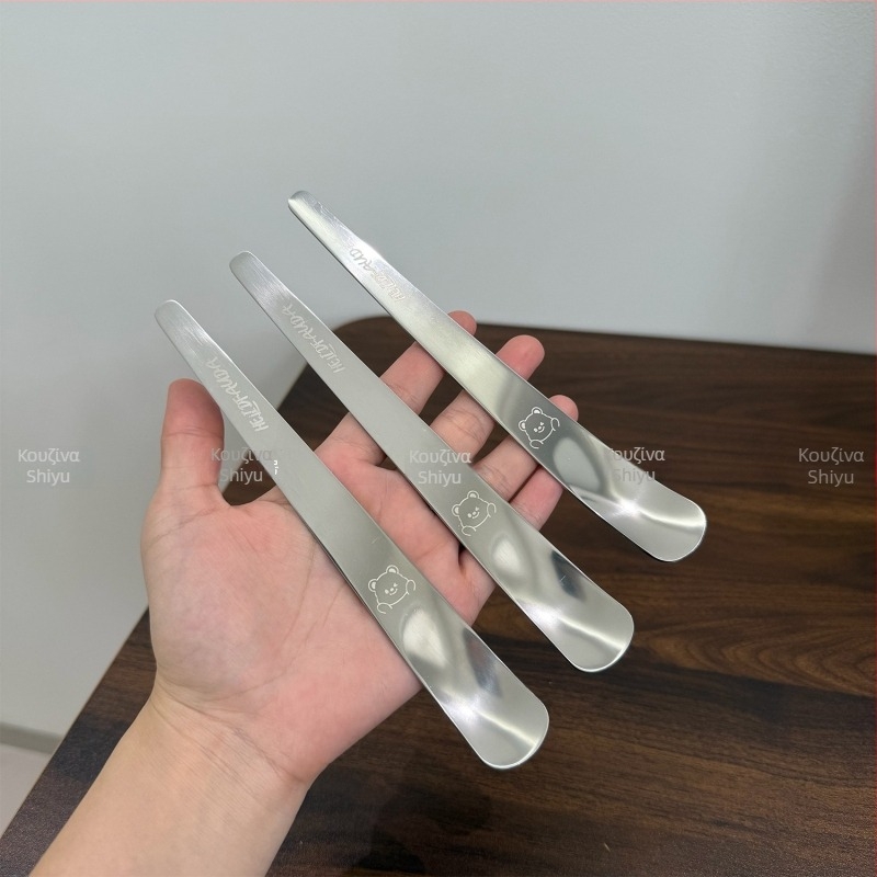 Κουτάλι επιδόρπιο από ανοξείδωτο ατσάλι 304 με μακριά λαβή, μοντέρνας μινιμαλιστικής σχεδίασης για γιαούρτι, παγωτό και ανάδευση καφέ