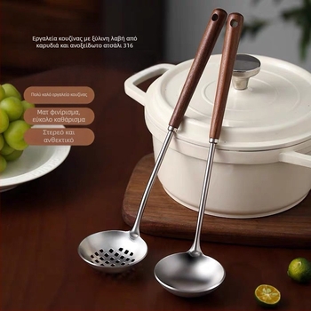 Σετ κουταλιές σούπας με μακριά λαβή από ανοξείδωτο χάλυβα 316, απλός σχεδιασμός για οικιακή κουζίνα