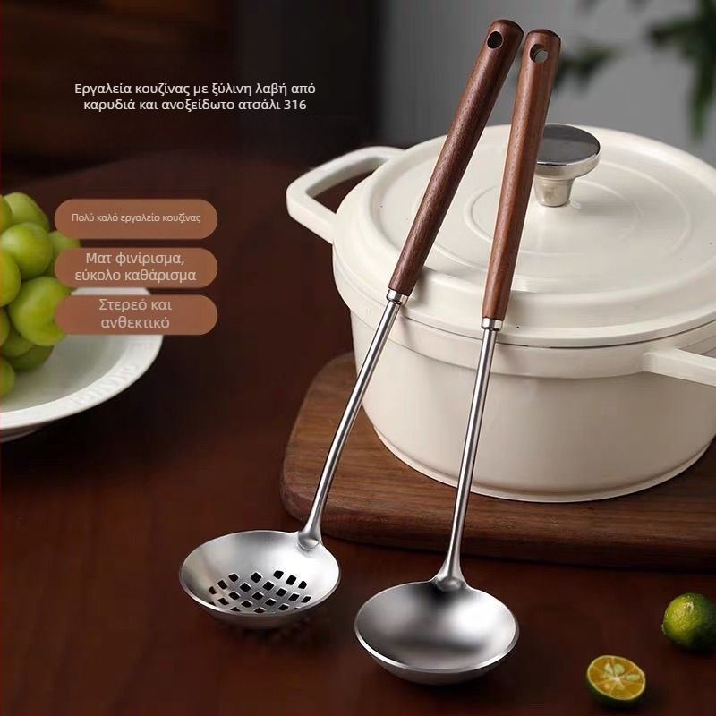 Σετ κουταλιές σούπας με μακριά λαβή από ανοξείδωτο χάλυβα 316, απλός σχεδιασμός για οικιακή κουζίνα