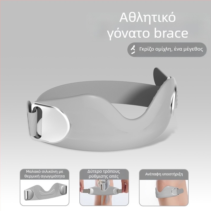 Στήριξη γονάτου με ζώνη επιγονατίδας – επαγγελματική προστασία γονάτου, με σιλικόνη εσωτερικά και πολυεστέρα εξωτερικά, για τρέξιμο, ποδηλασία και μπιτμίντον