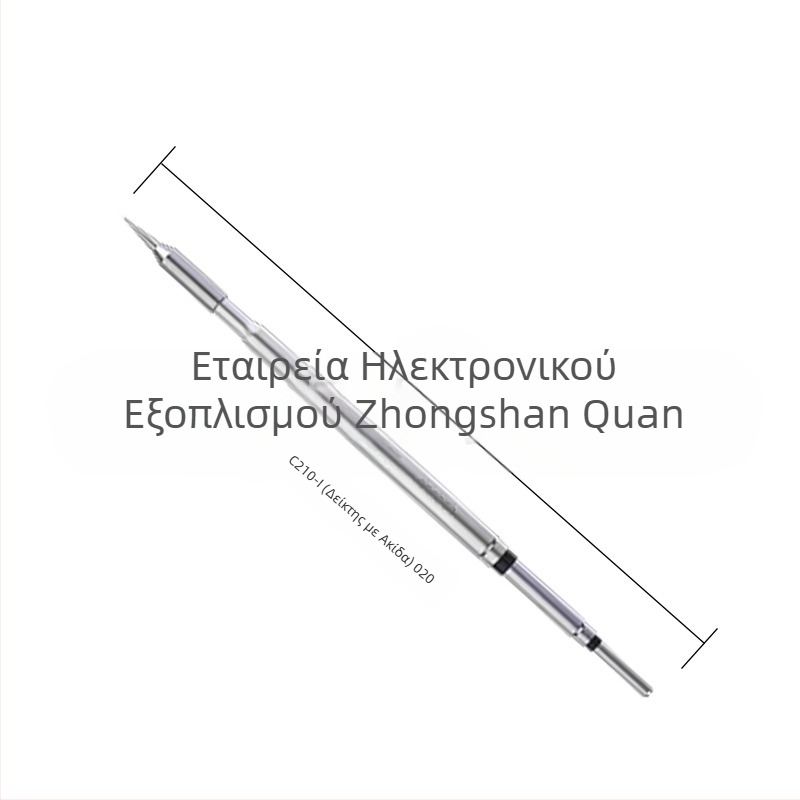 Άκρο συγκόλλησης C210 σειρά; χαλκός, χωρίς μόλυβδο; μορφές ακρού: pointed head / knife head / curved head; θερμοκρασία 0–500°C; ισχύς 150W; συμβατό με σταθμούς GVM/JBC/OSS/T26