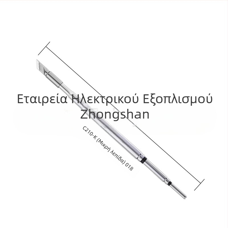 Άκρο συγκόλλησης C210 σειρά; χαλκός, χωρίς μόλυβδο; μορφές ακρού: pointed head / knife head / curved head; θερμοκρασία 0–500°C; ισχύς 150W; συμβατό με σταθμούς GVM/JBC/OSS/T26